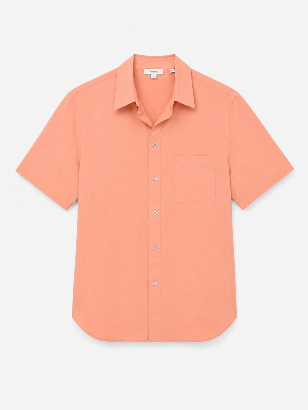 Vince Women’s Short-Sleeve Cotton Button-Down Shirt - Apricot MSRP $245